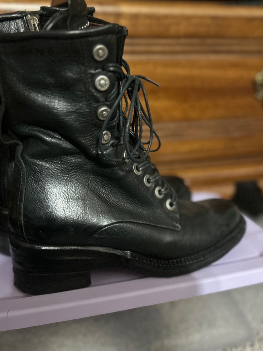 AS98 Black Lace Up Combat Boots